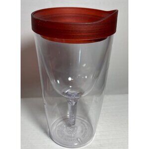 Portable Vino2Go Wine Tumbler With Red Lid